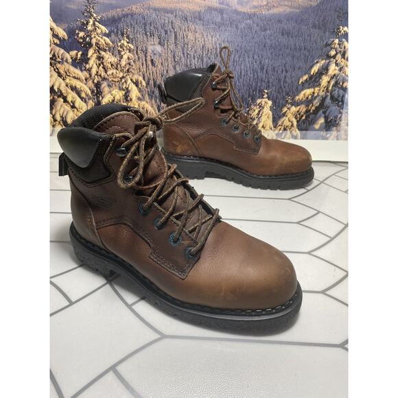 RED WING 2326 Brown Leather Boots STEEL TOE Oil Resistant Men\'s Size 6 main image 5
